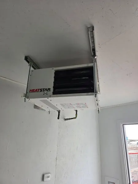 HeatStar garage heater installation by PeakFlow Plumbing Calgary